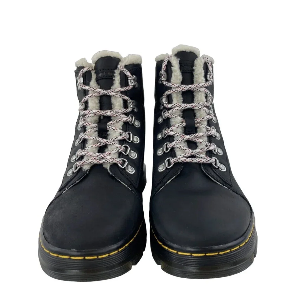Dr. Martens Combs Wyoming Faux Fur Lined Lace Up Ankle Boots Docs WMN 10